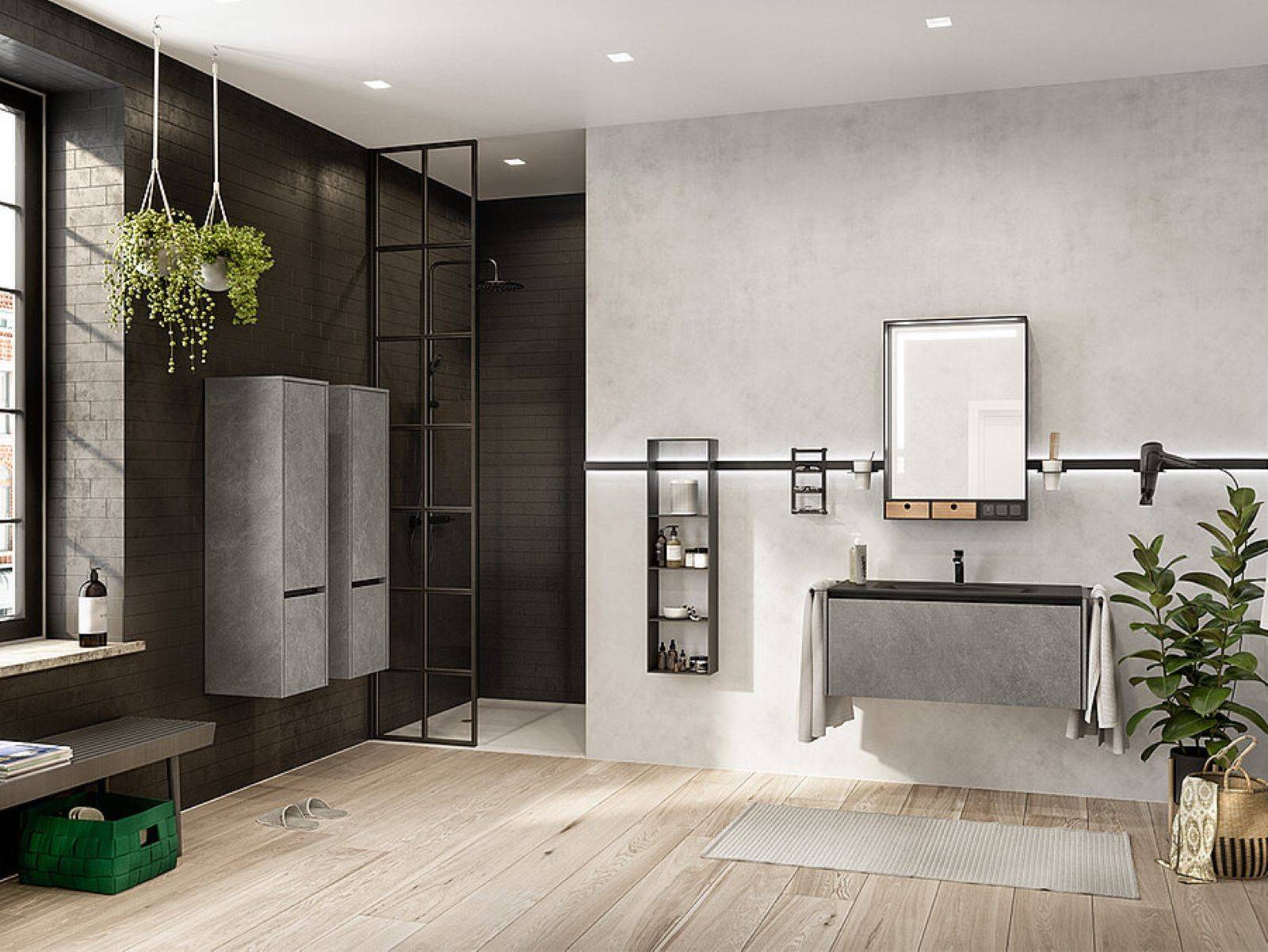 Salle de bain design sur-mesure à partir de meuble de cuisine de qualité allemande à Pessac