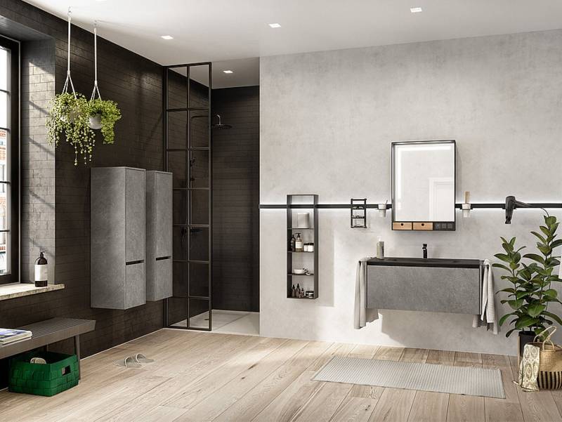 Salle de bain design sur-mesure à partir de meuble de cuisine de qualité allemande à Pessac